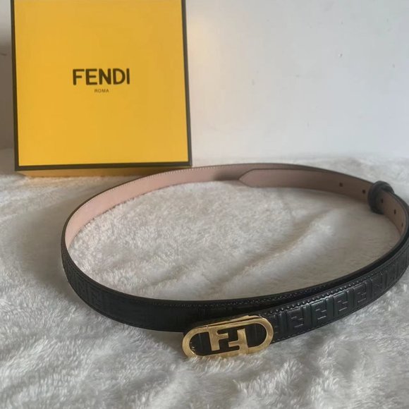 Fendi Accessories - Fendi O'Lock FF Logo Buckle Leather Belt